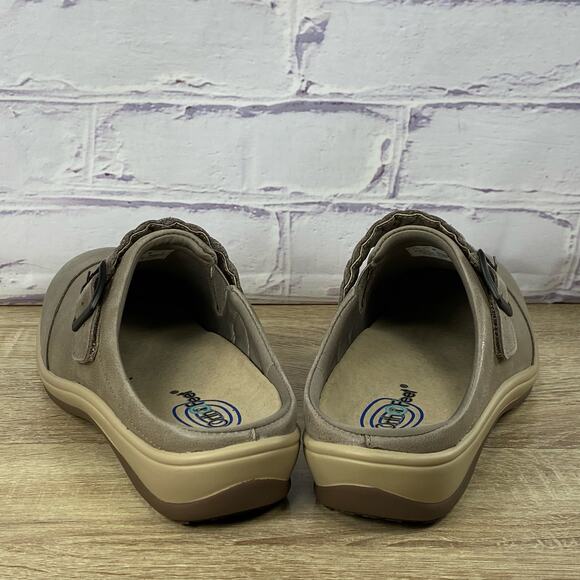 Orthofeet Irma 72013 Taupe Slip On Comfort Shoes Women's 9 Wide Mules Clogs - Picture 4 of 8